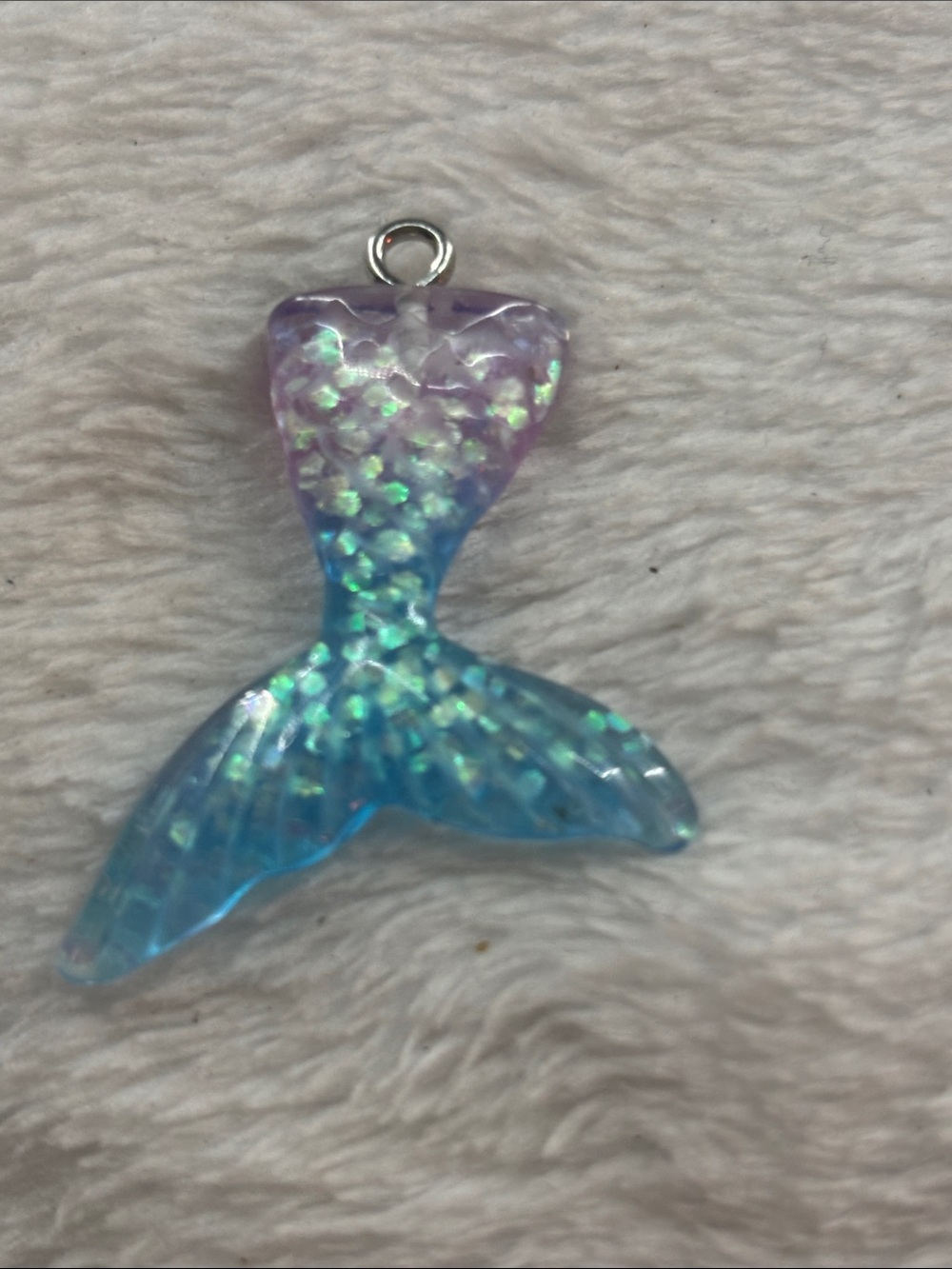 Iridescent Mermaid Tail Pendant - Purple & Blue